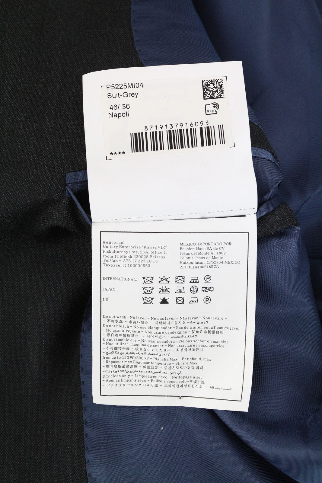 SUITSUPPLY Napoli Men Suit UK36R Wool Super 110's Grey Single-Breasted 2 Piece