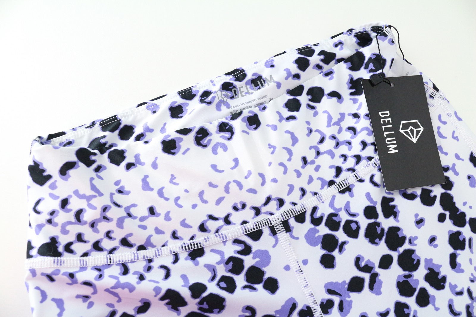 BELLUM Women Sport Leggings M Purple Stretch Patterned Activewear Gym Pull On