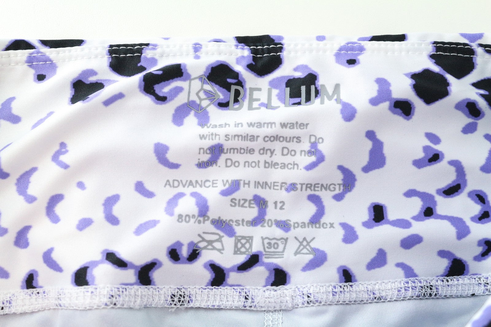 BELLUM Women Sport Leggings M Purple Stretch Patterned Activewear Gym Pull On