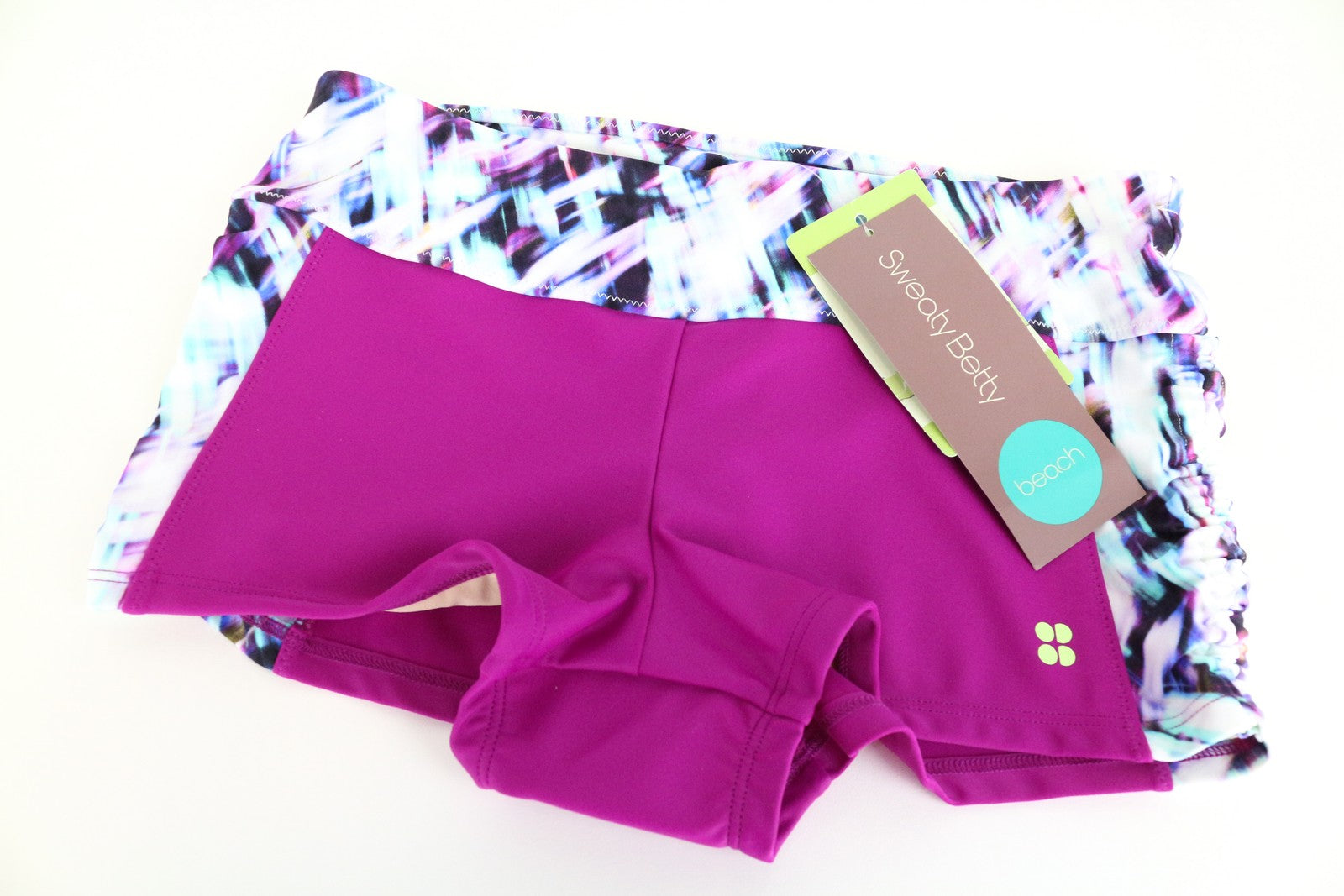 SWEATY BETTY Spin Women Swimwear S Pink Stretch UPF50+ Printed Bikini Short