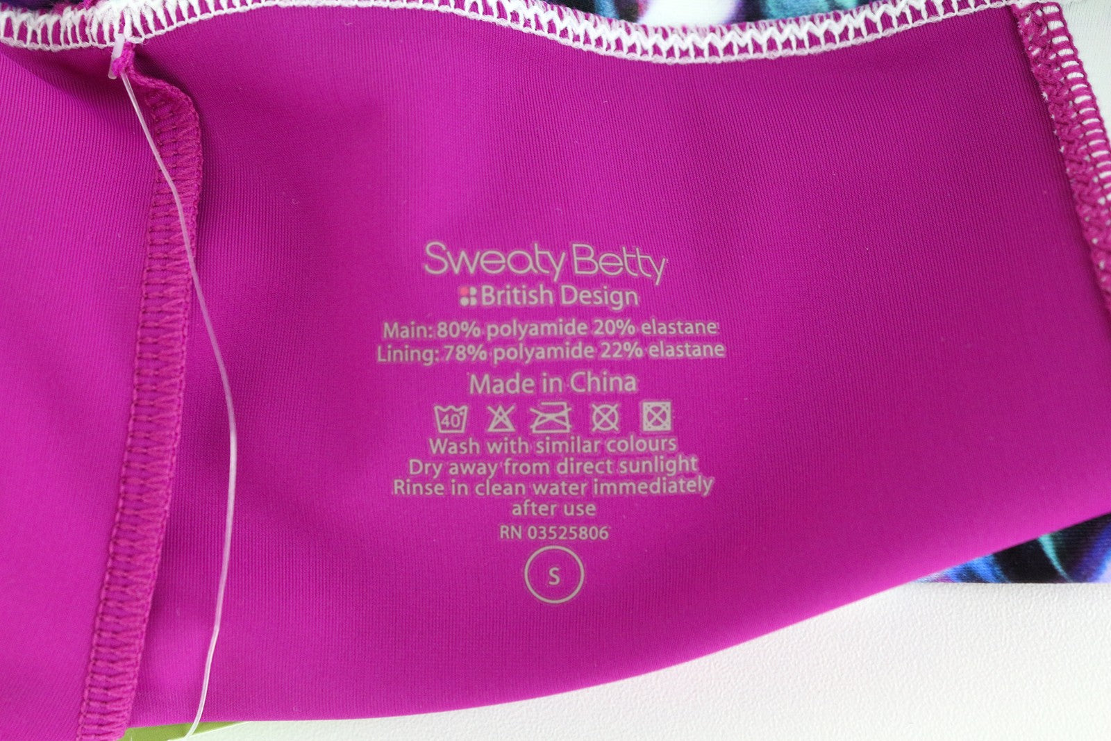 SWEATY BETTY Spin Women Swimwear S Pink Stretch UPF50+ Printed Bikini Short