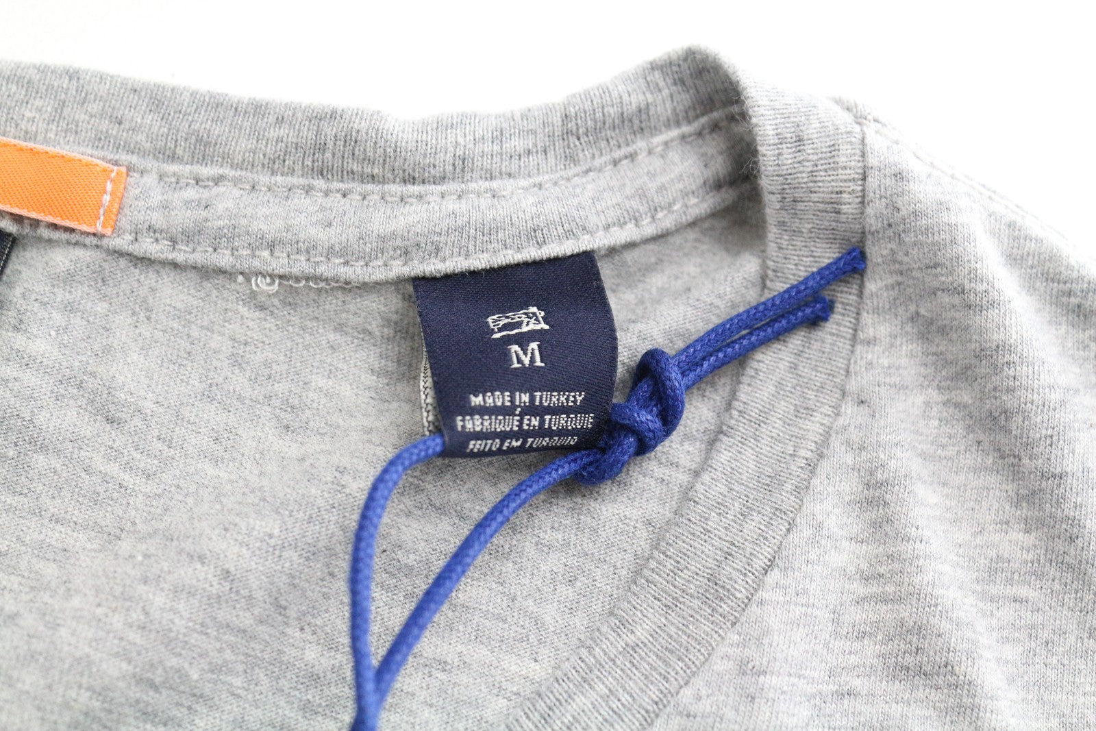 SCOTCH & SODA Ams Blauw Men T-Shirt M Grey Pure Cotton Short Sleeved Embroidered