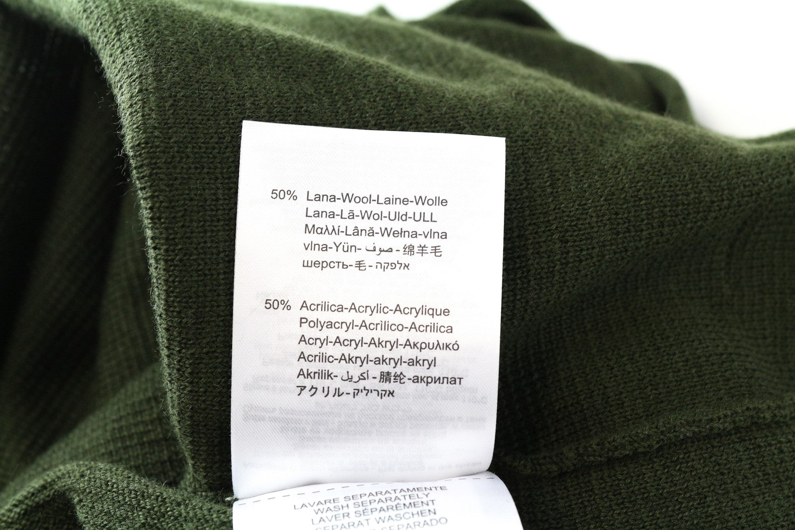REPLAY Men Sweatshirt S Green Wool Blend Long Sleeved Casual Pull On