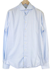 SUITSUPPLY Men's Formal Shirt 40L/15 3/4L Slim Blue Cotton Cutaway Twill