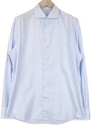 SUITSUPPLY Men's Formal Shirt 43/17 Extra Slim Blue Cotton Striped Twill