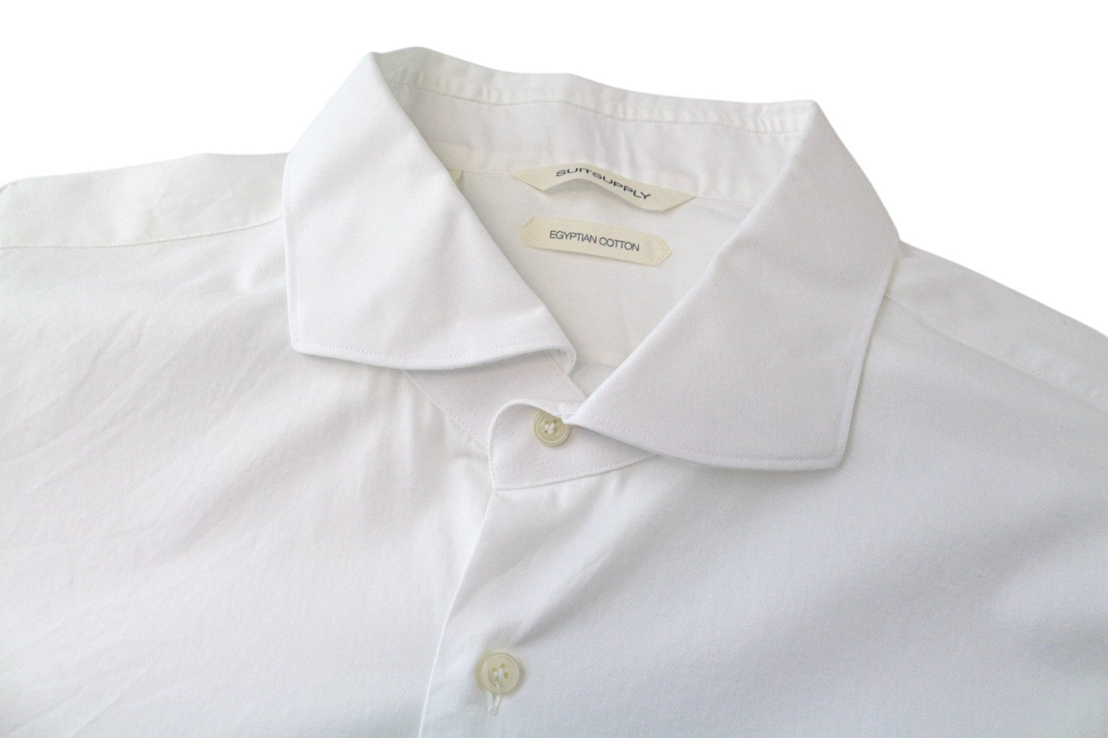 SUITSUPPLY vyriški formalūs marškiniai 46/18 ploni balti medvilniniai dryžuoti marškiniai ilgomis rankovėmis 