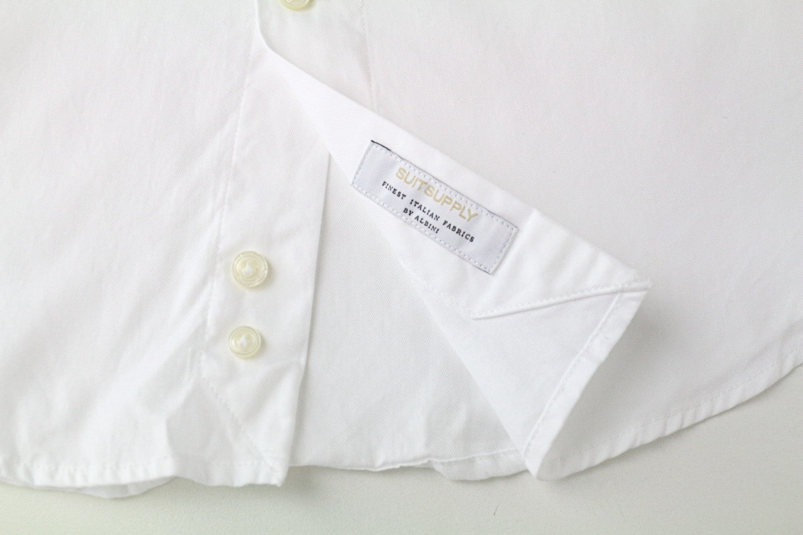 SUITSUPPLY vyriški formalūs marškinėliai 38/15 ypač ploni balti medvilniniai marškinėliai su iškirpte ilgomis rankovėmis 