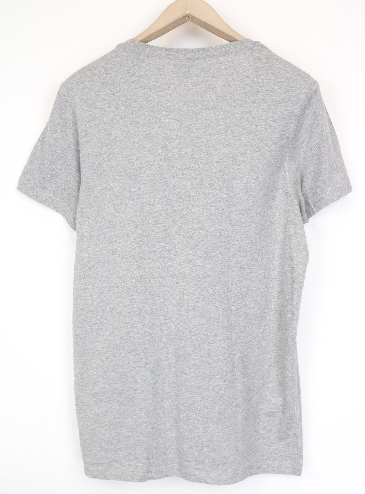 SCOTCH &amp; SODA vyriški marškinėliai M pilki marškinėliai su apvalia kaklo iškirpte, logotipu ir siuvinėtu džersio raštu 