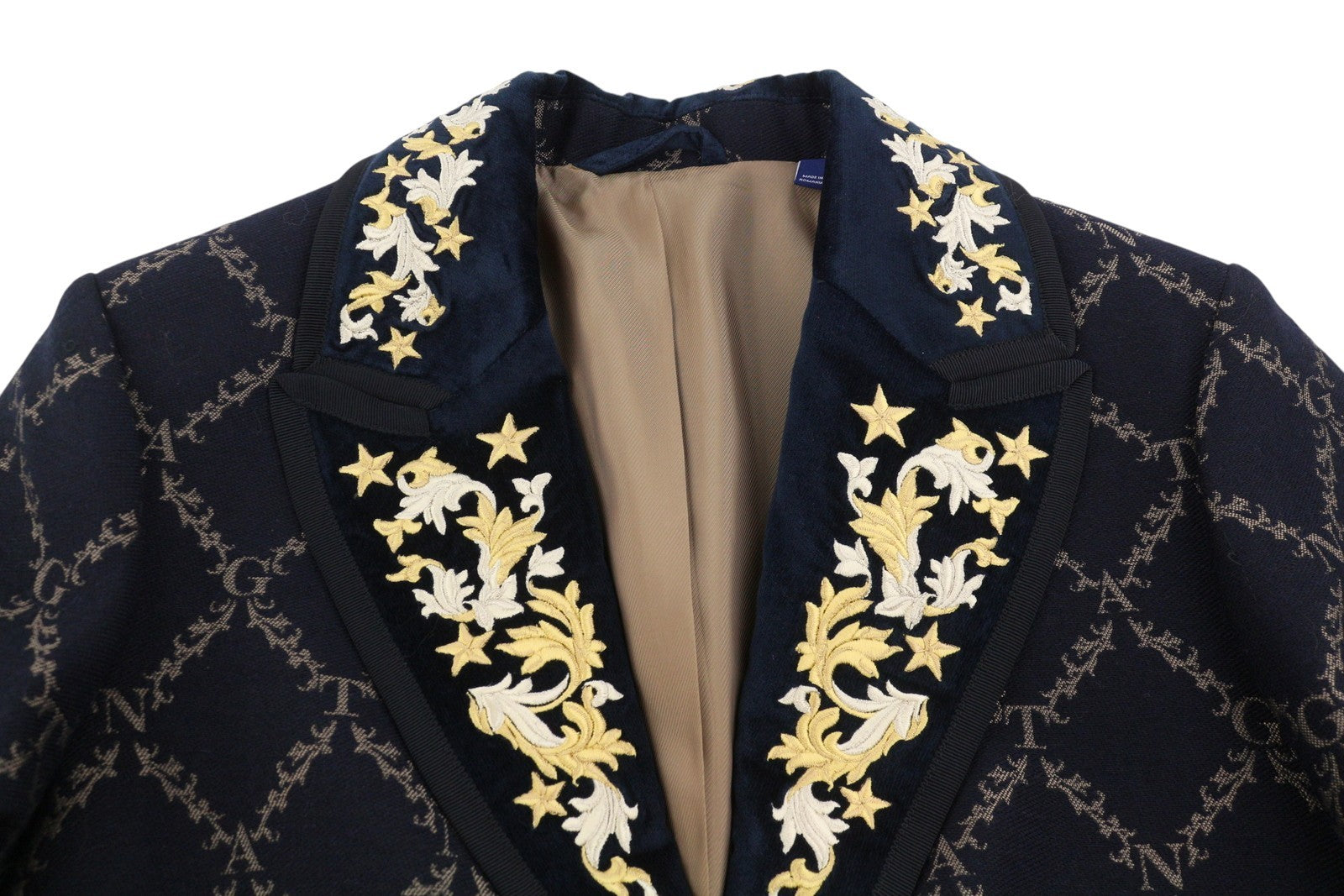 GANT Garland Print Shaped Women Blazer EU40 Black Wool Blend Peak Lapel RRP499