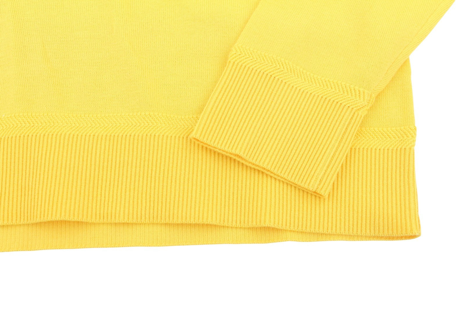 GANT Light Cotton V Neck Women Jumper M Mimosa Yellow Knit Logo Front