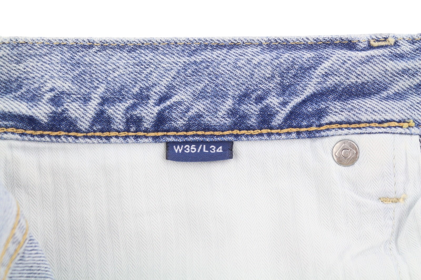 GANT Relaxed Classic Men Jeans W35/L34 Light Blue Faded Taper Leg