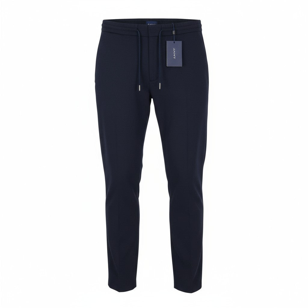 GANT Jersey Men Trousers EU48 Evening Blue Slim Drawstring