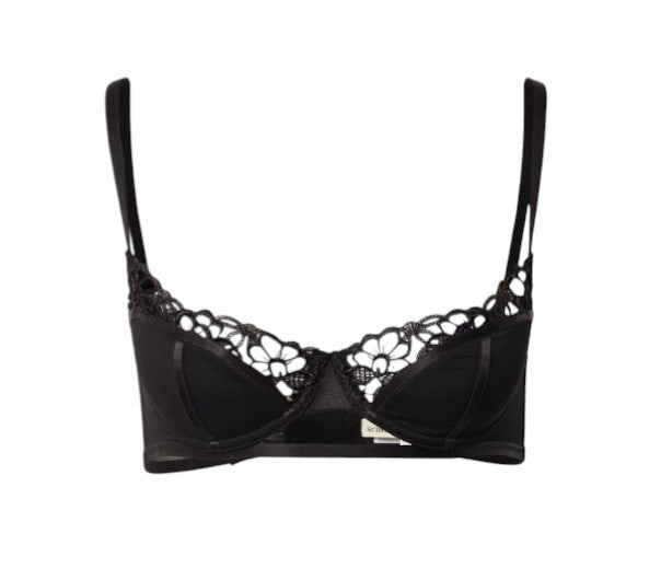 SCANDALE Le Balconet 1/2 Spacer Sublime-Black Women Bra 85B Black Guipure Laces