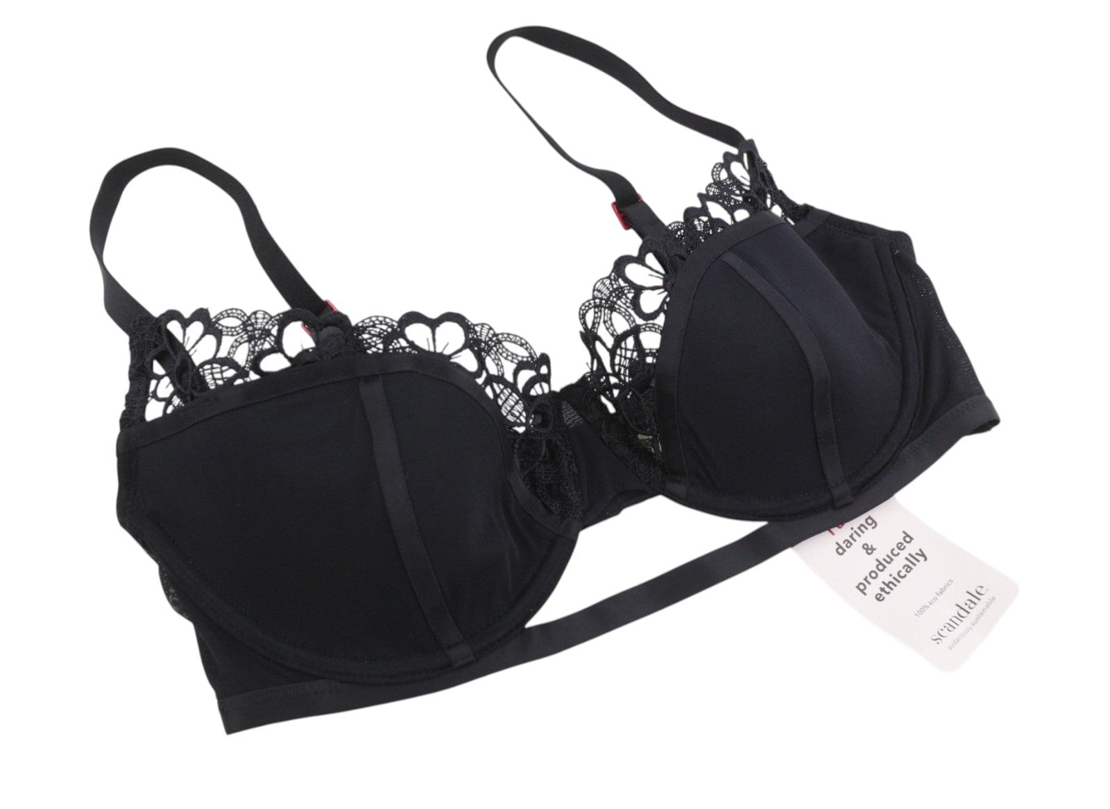 SCANDALE Le Balconet 1/2 Spacer Sublime-Black Women Bra 85B Black Guipure Laces