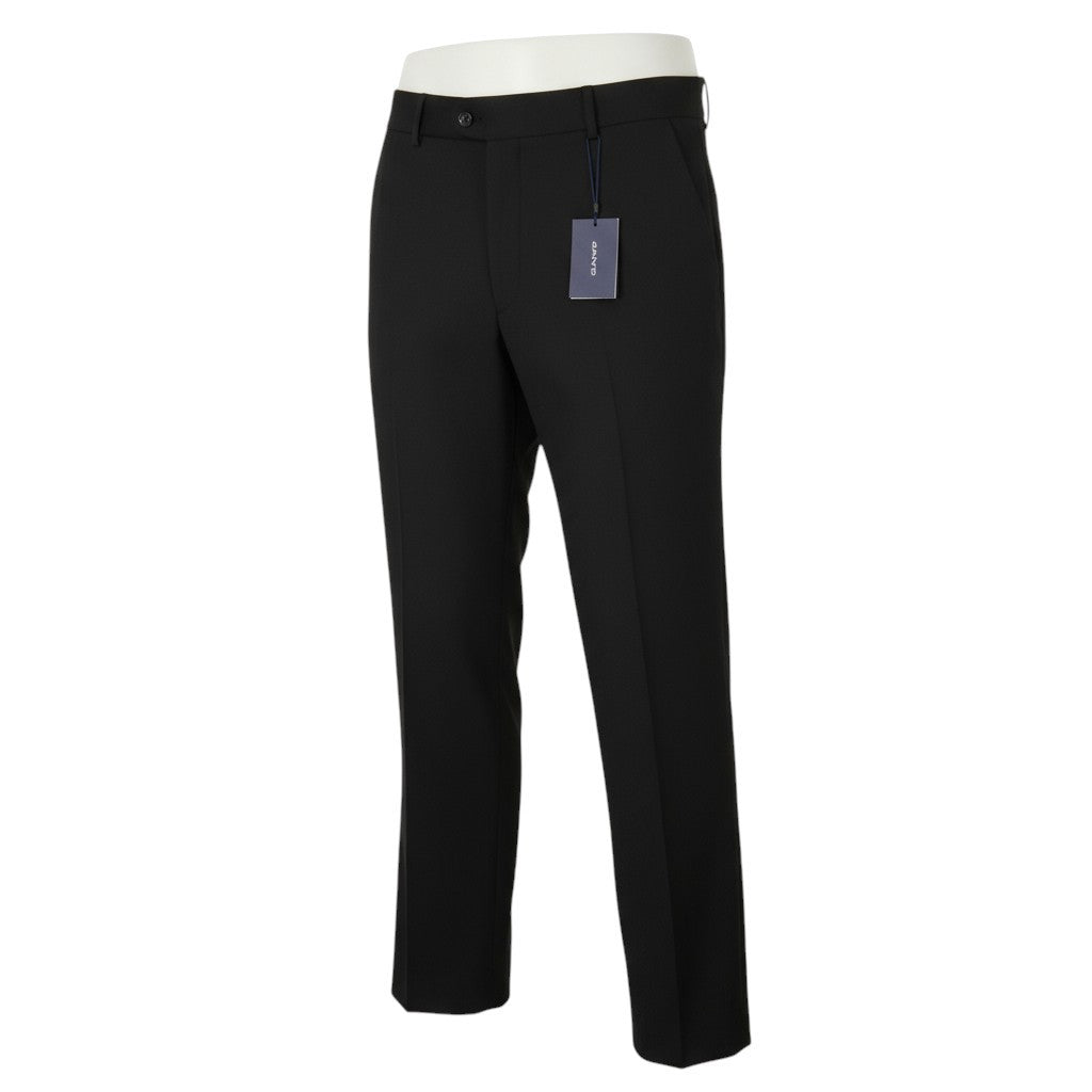 GANT Light Wool Men Trousers EU56 Black Straight Zip Formal