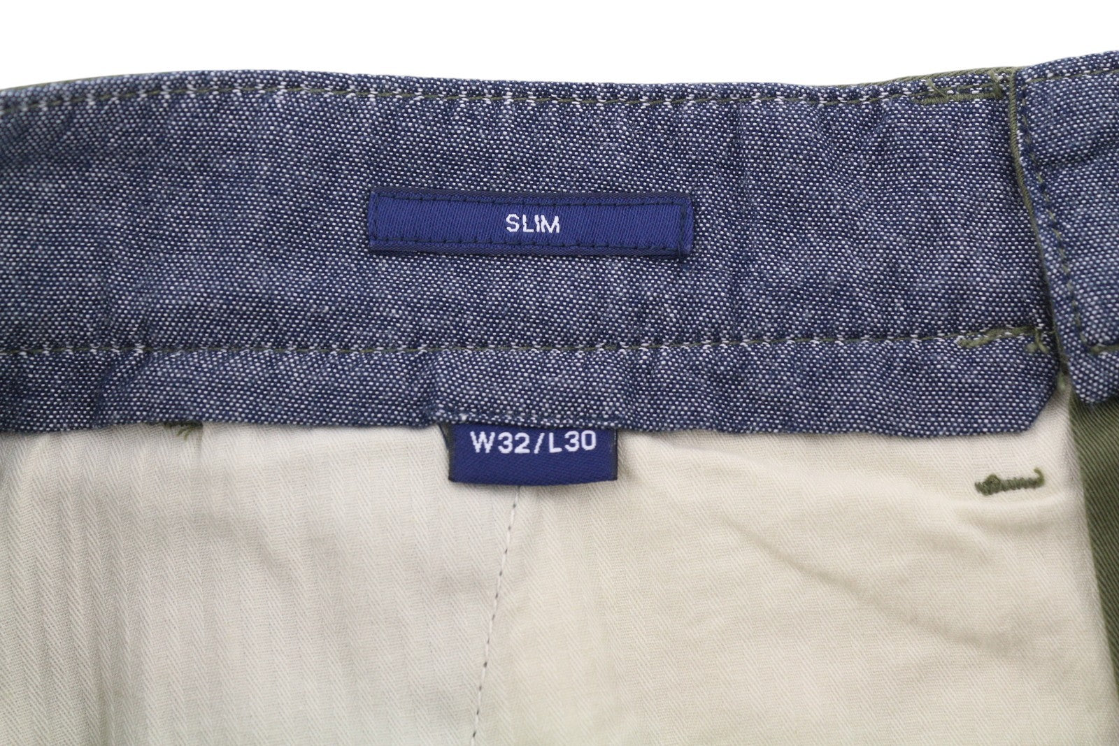 GANT Slim Twill Chinos Men Trousers W32/L30 Racing Green Zip