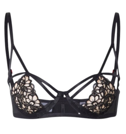 SCANDALE Le Bandeau Unpadded Sublime-Black Women Bra 80B Guipure Laces