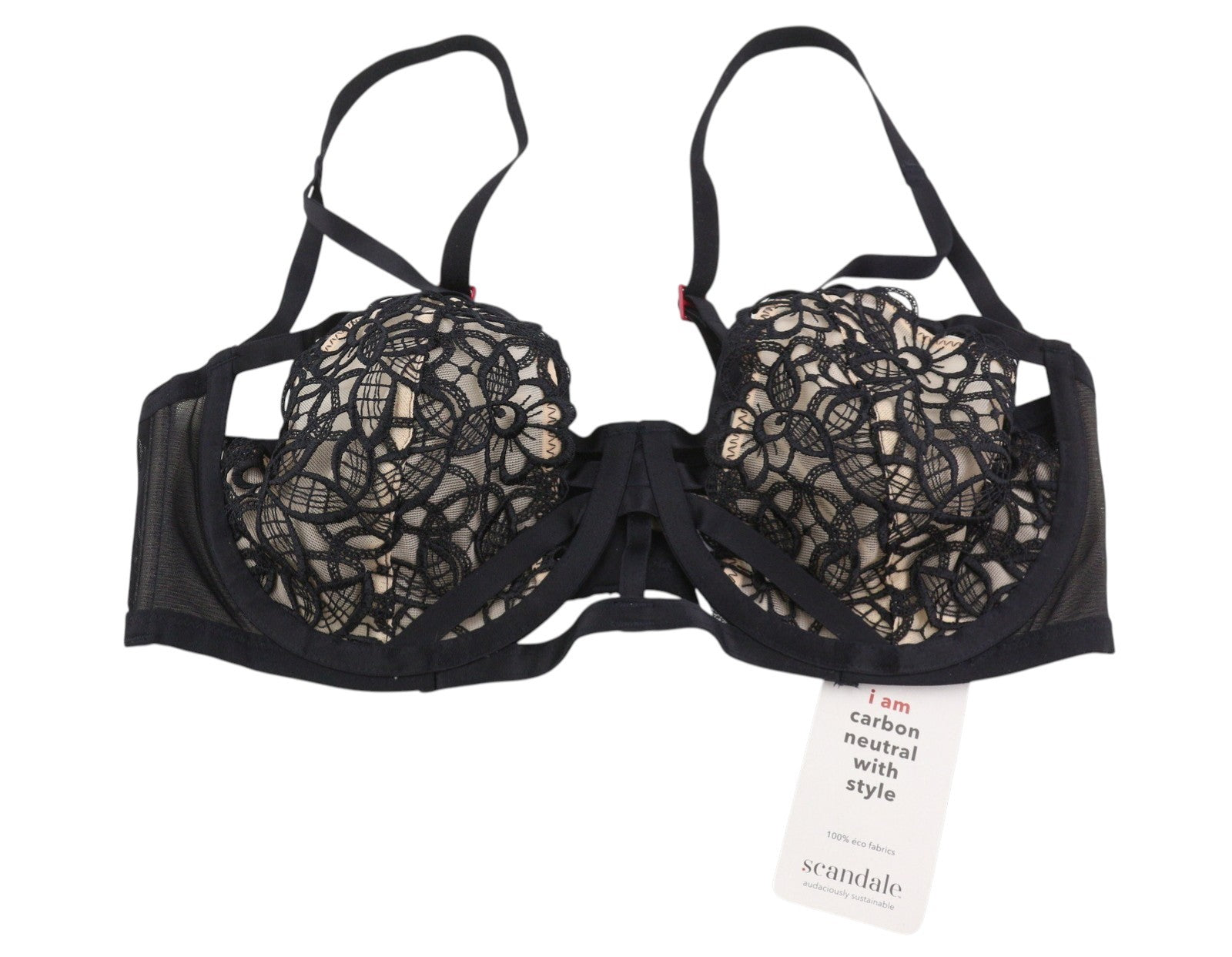 SCANDALE Le Bandeau Unpadded Sublime-Black Women Bra 80B Guipure Laces