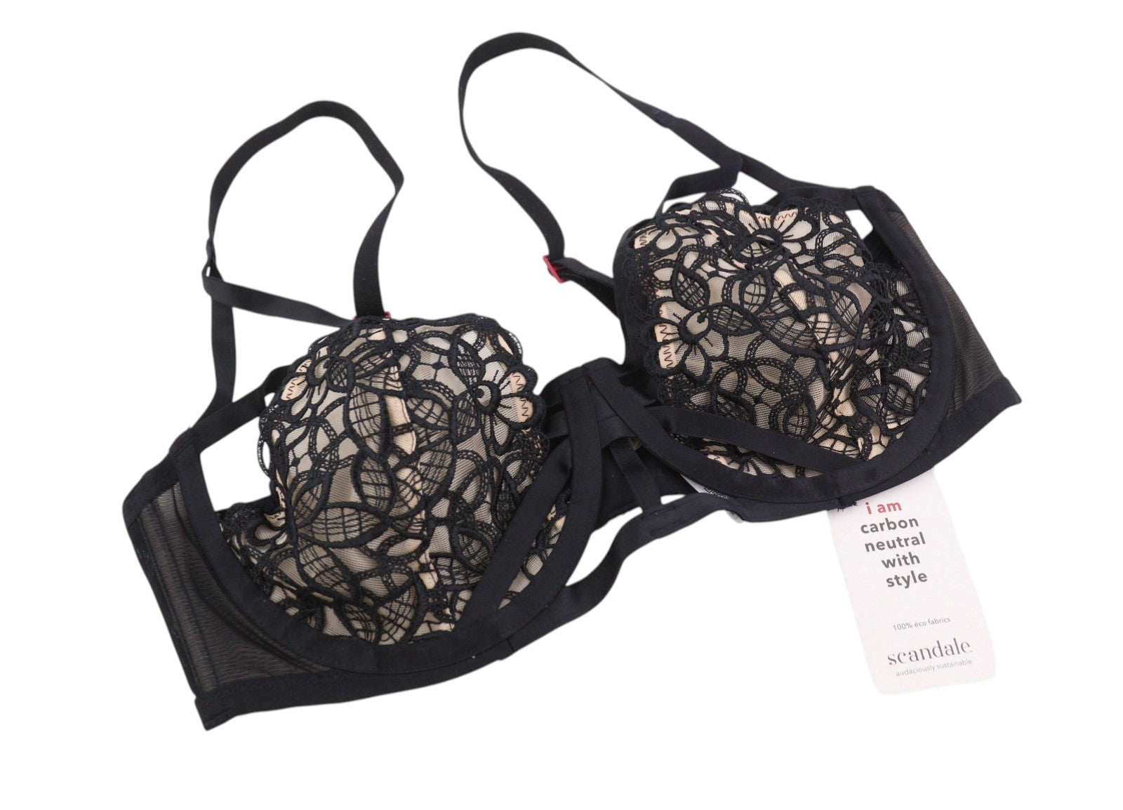 SCANDALE Le Bandeau Unpadded Sublime-Black Women Bra 80B Guipure Laces