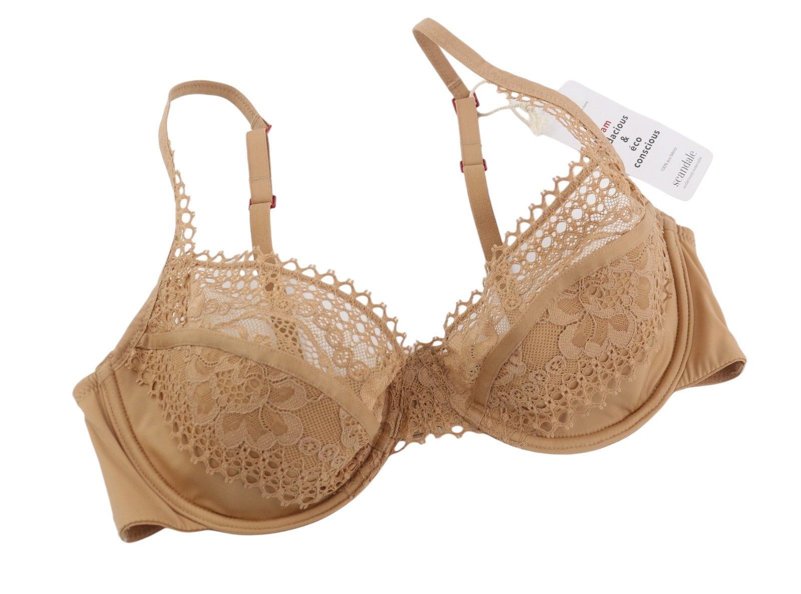 SCANDALE Le Balconet 1/2 Spacer Sensual-Nude T17 Women Bra 85B Guipure Laces