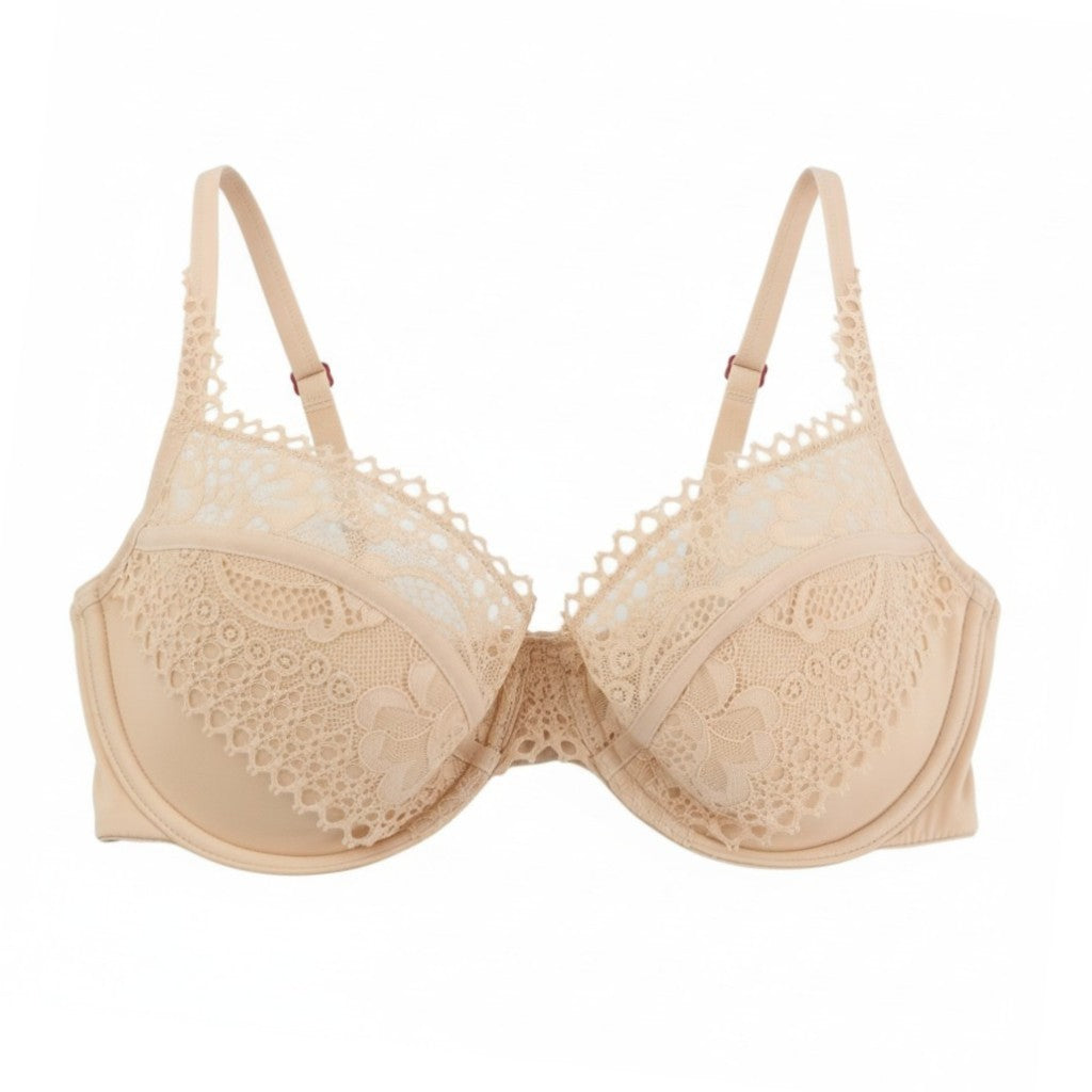 SCANDALE Le Balconet 1/2 Spacer Sensual-Nude A14 Women Bra 75E Guipure Laces