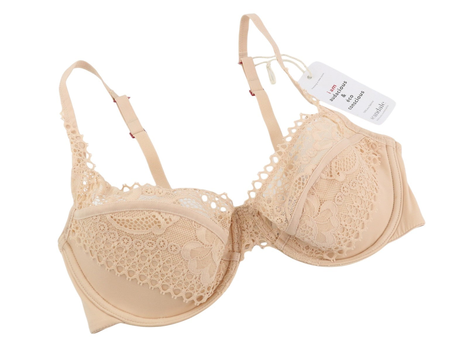 SCANDALE Le Balconet 1/2 Spacer Sensual-Nude A14 Women Bra 75E Guipure Laces