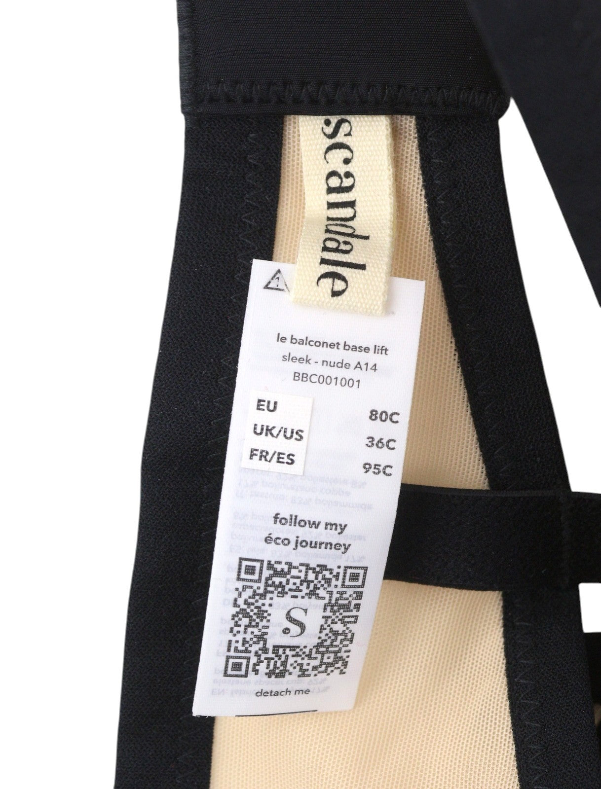 SCANDALE Le Balconet Base Lift Sleek-Nude A14 Women Bra 80C Transparent