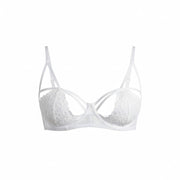 SCANDALE Le Bandeau Unpadded Sublime-Undyed Women Bra 80E White Guipure Laces