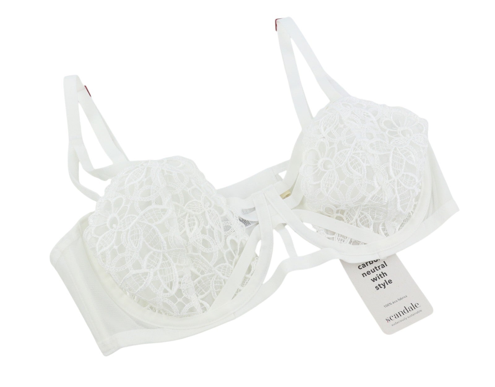 SCANDALE Le Bandeau Unpadded Sublime-Undyed Women Bra 80D White Guipure Laces