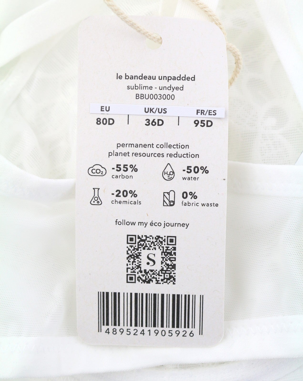 SCANDALE Le Bandeau Unpadded Sublime-Undyed Women Bra 80D White Guipure Laces