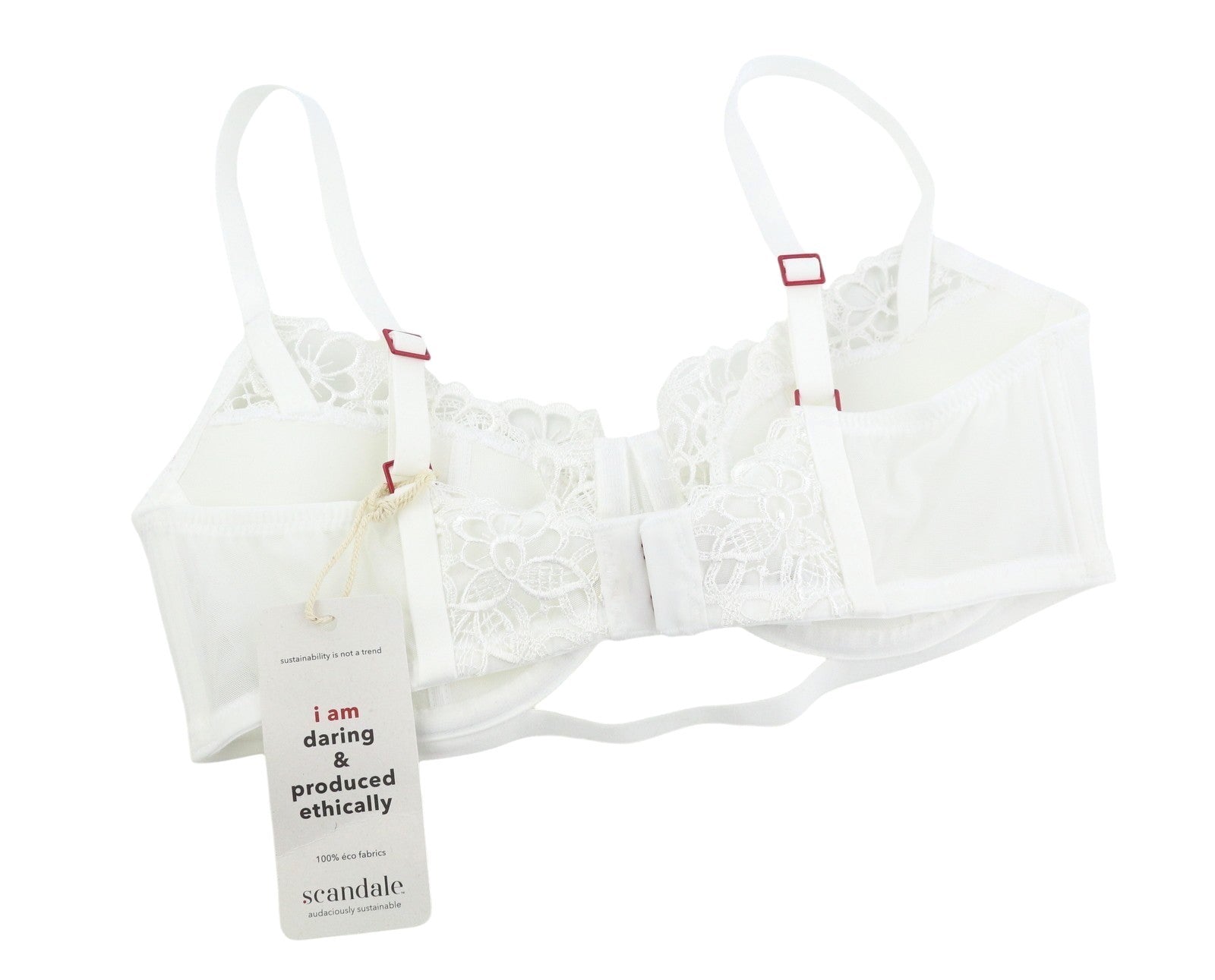 SCANDALE Le Balconet 1/2 Spacer Sublime-Undyed Women Bra 85C White Guipure Laces