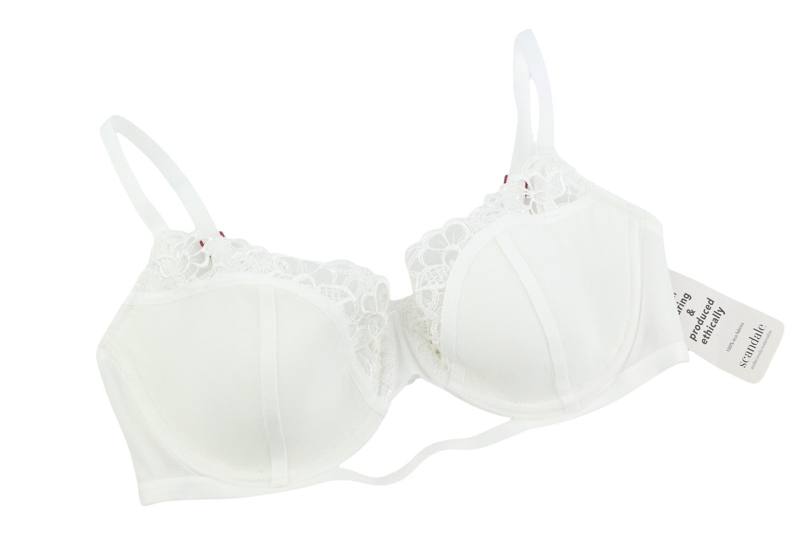 SCANDALE Le Balconet 1/2 Spacer Sublime-Undyed Women Bra 80D White Guipure Laces