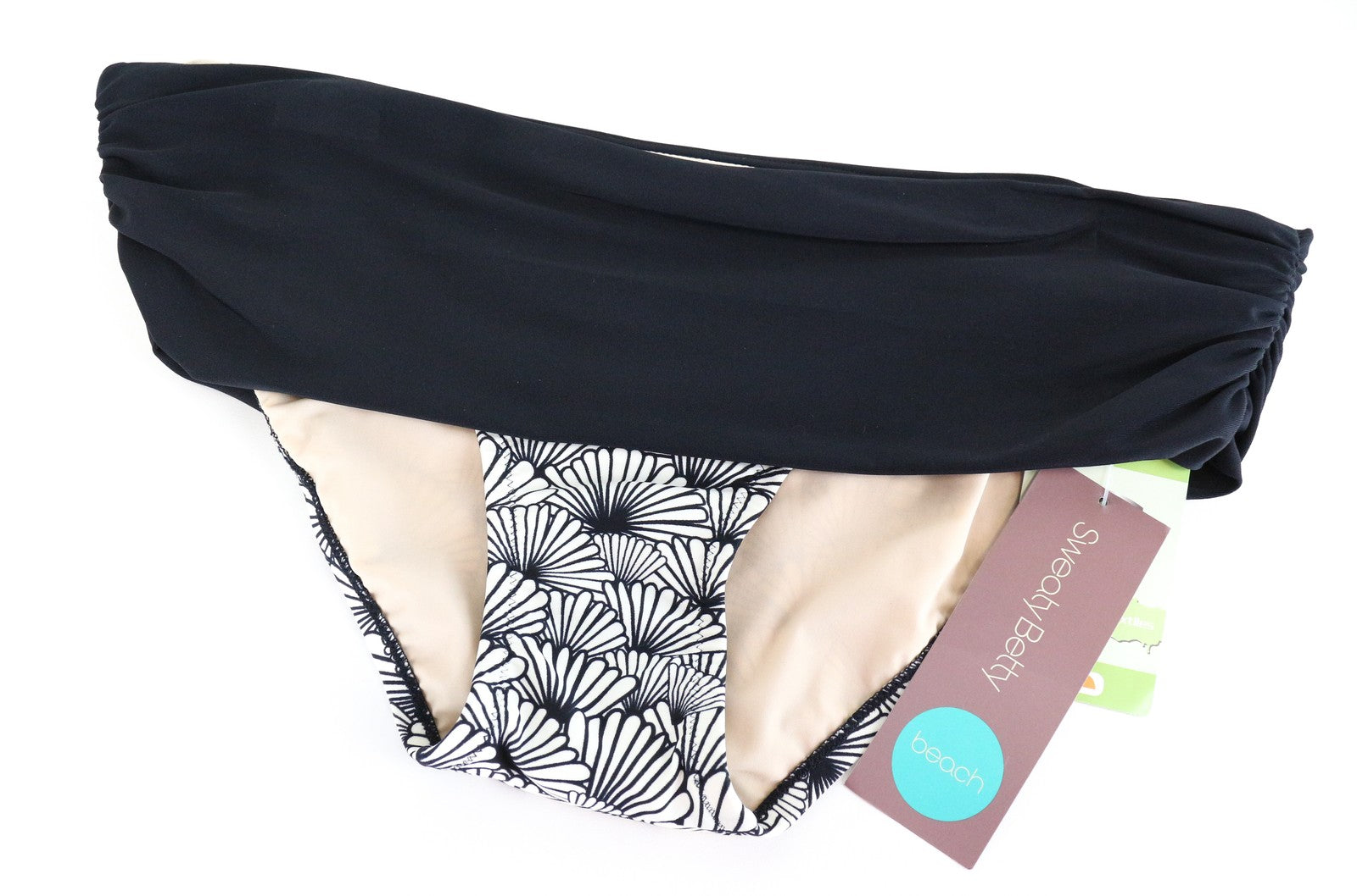 SWEATY BETTY Tranquility Women Swimwear XL White Shell Patterned Bikini Bottom