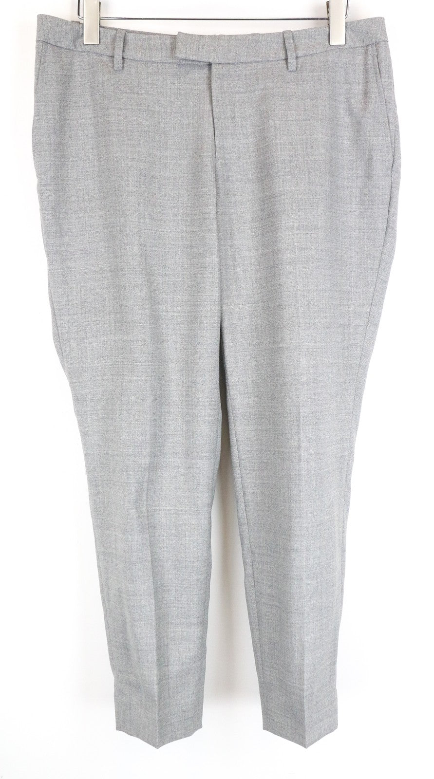 SUISTUDIO Robin Women Trousers UK16S Grey Pure Wool Pleated Front Classic