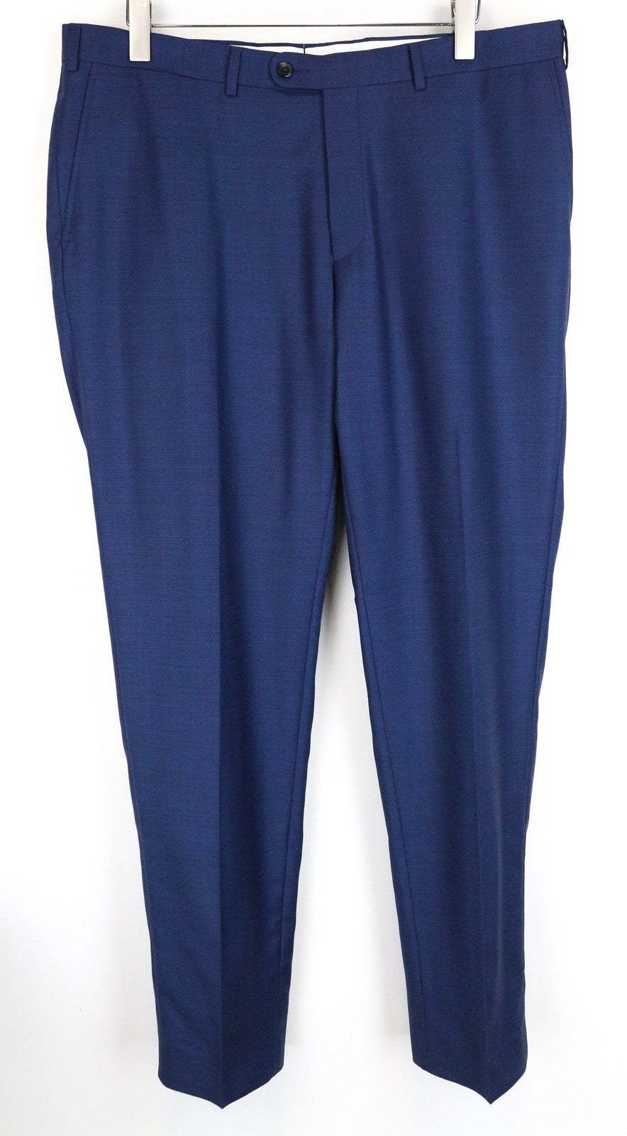 SUITSUPPLY Brescia Men Trousers UK40R Blue Pure Wool Pleated Classic Lined