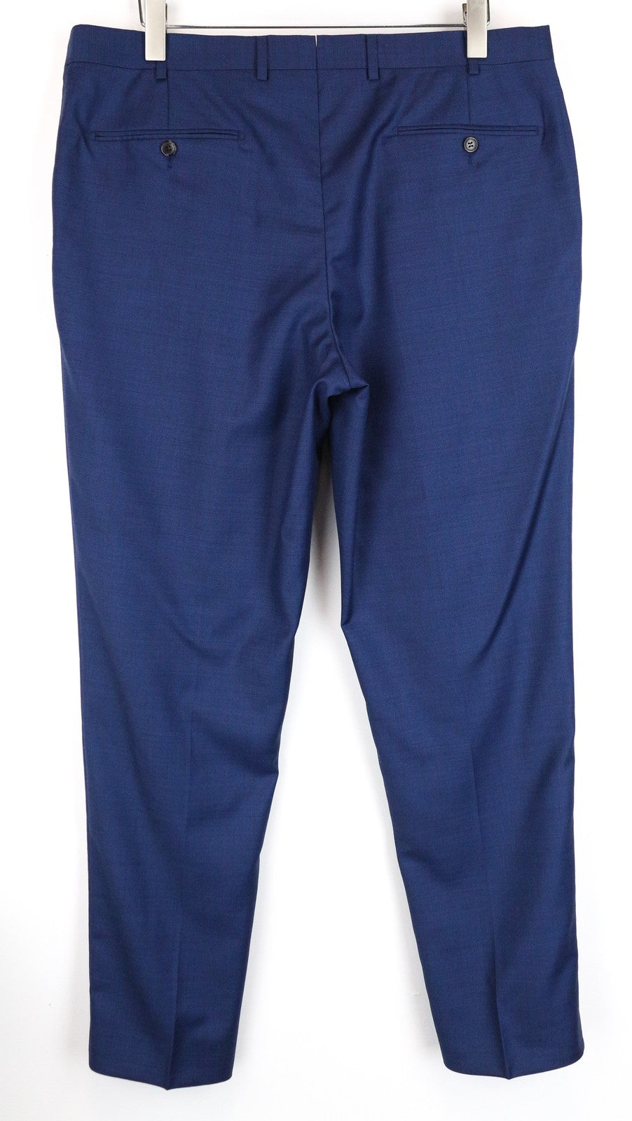 SUITSUPPLY Brescia Men Trousers UK40R Blue Pure Wool Pleated Classic Lined