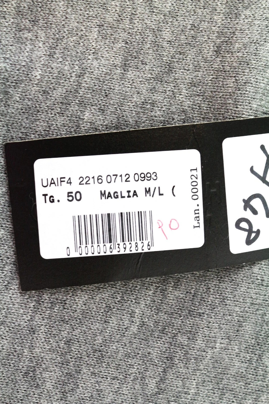 RICHMOND  Men Sweatshirt M/L Grey Pure Wool Ripped Long Sleeved Pullover