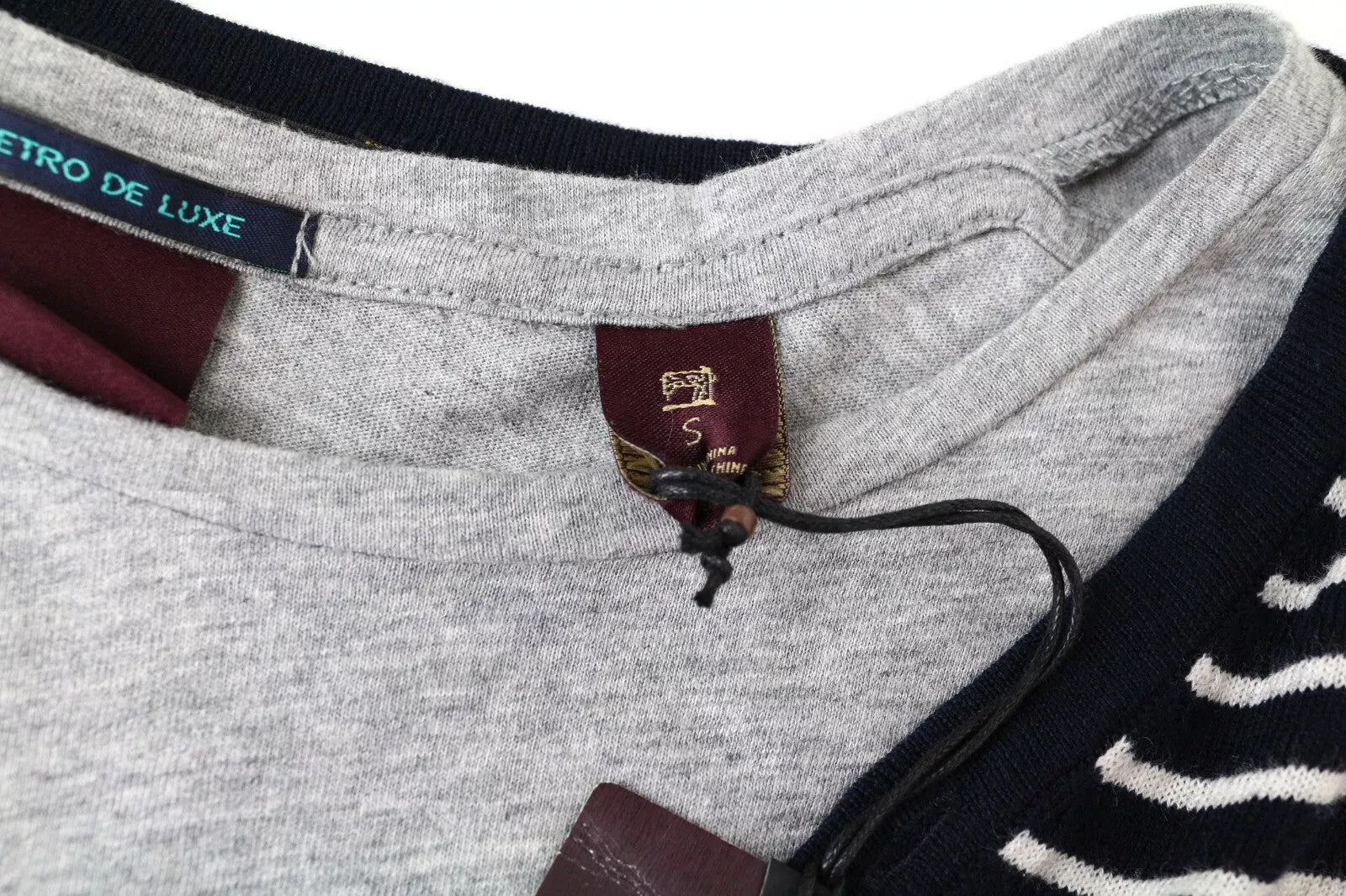 SCOTCH & SODA Ams Couture Men Sweatshirt S Navy Cotton Blend Striped Layered