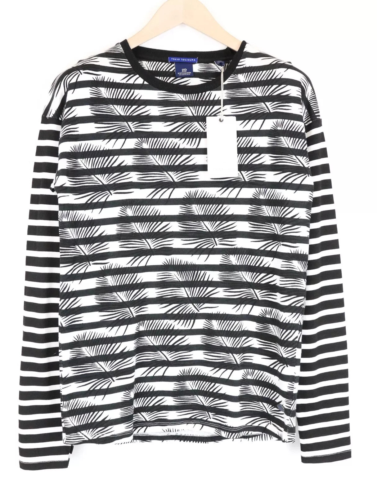 SCOTCH & SODA Ams Couture Men Sweatshirt S Black Cotton Patterned Long Sleeved