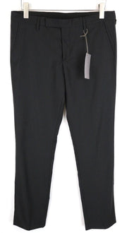 RICHMOND  Men Trousers 48 Black Wool Blend Dot Pattern Pleated Classic