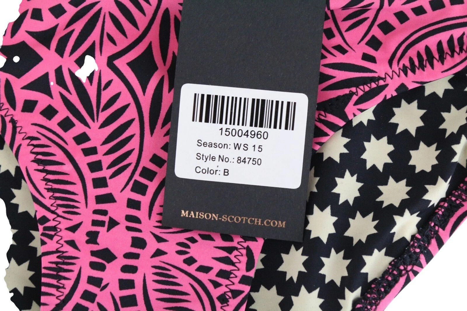 MAISON SCOTCH Women Swimwear ~XS Pink Patterned Beach Pool Summer Bikini Bottom