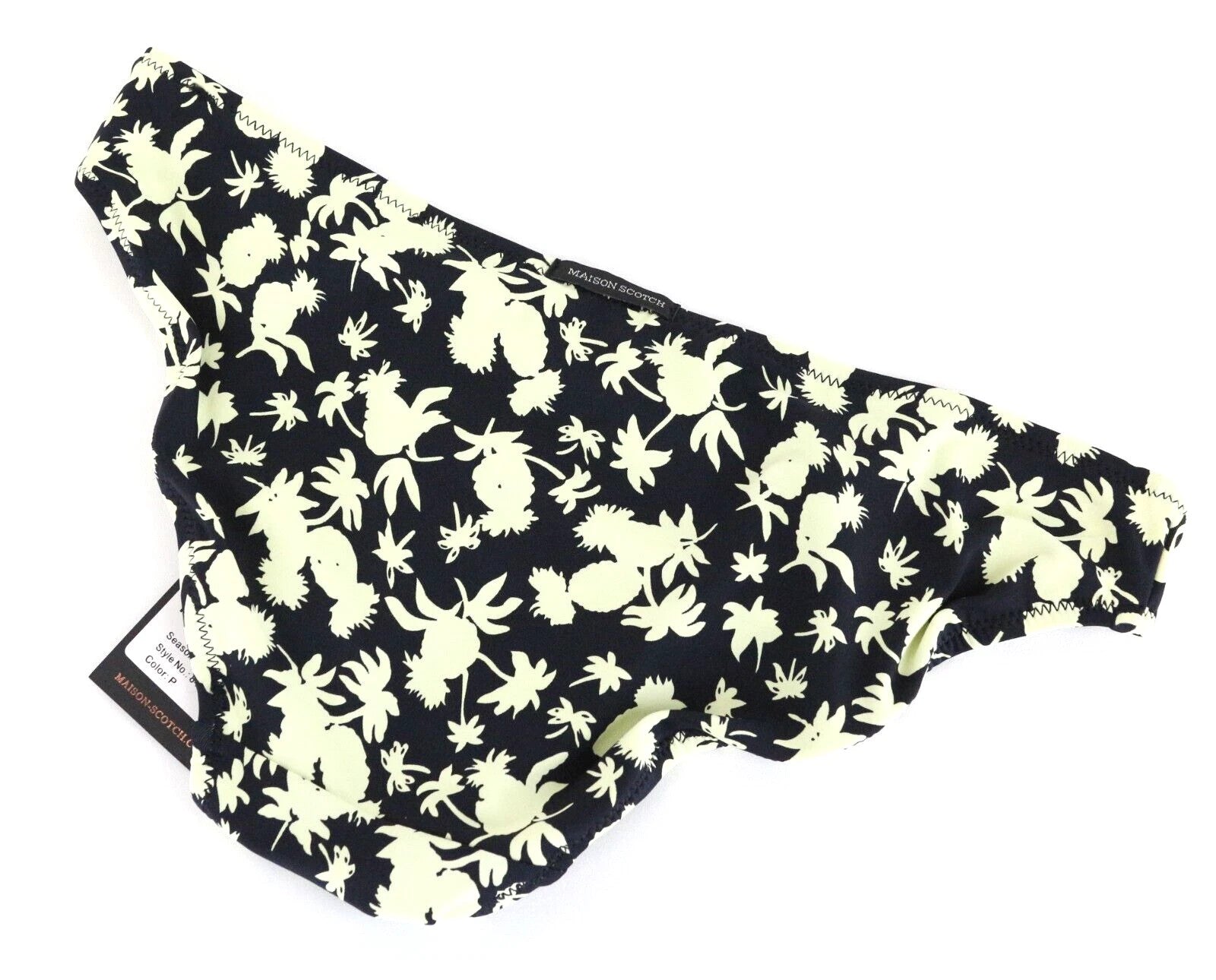 MAISON SCOTCH Women Swimwear ~XS Black Patterned Beach Pool Summer Bikini Bottom