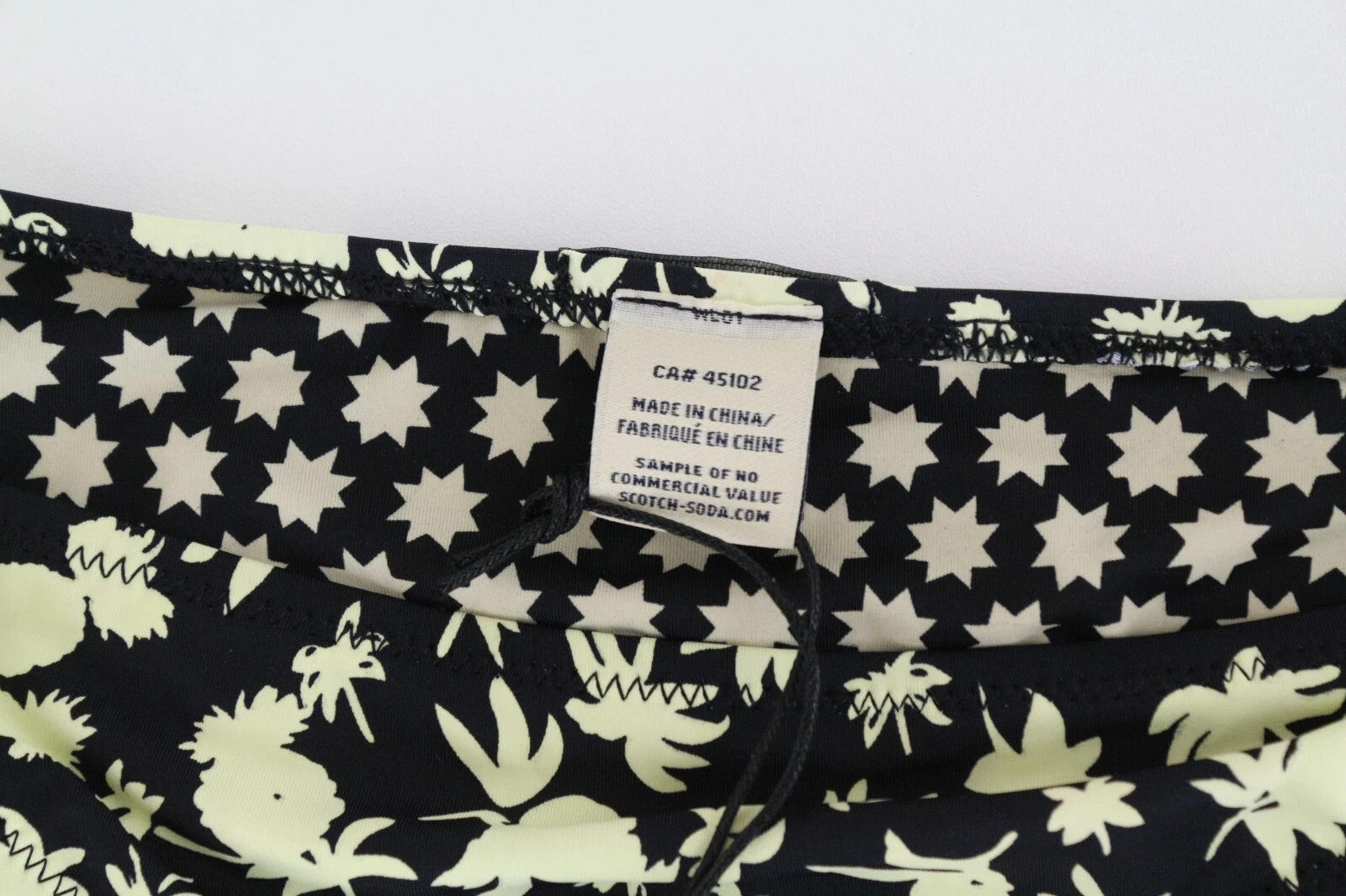 MAISON SCOTCH Women Swimwear ~XS Black Patterned Beach Pool Summer Bikini Bottom