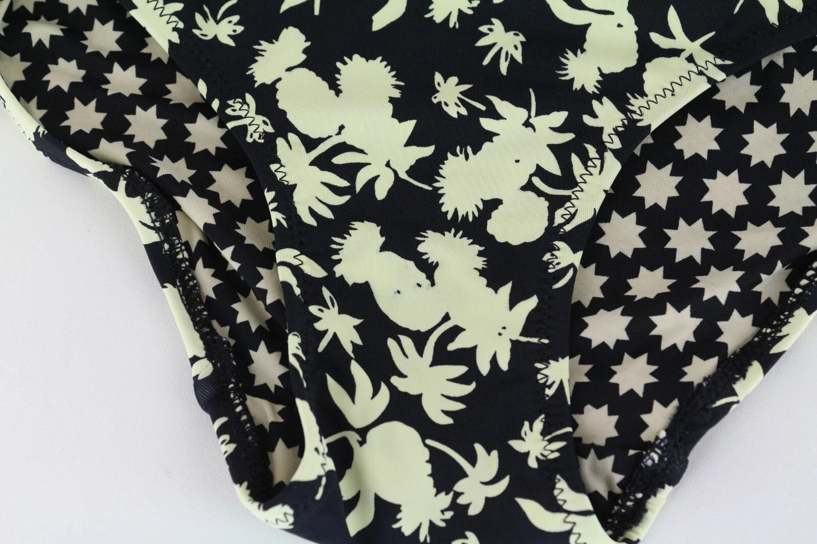 MAISON SCOTCH Women Swimwear ~XS Black Patterned Beach Pool Summer Bikini Bottom