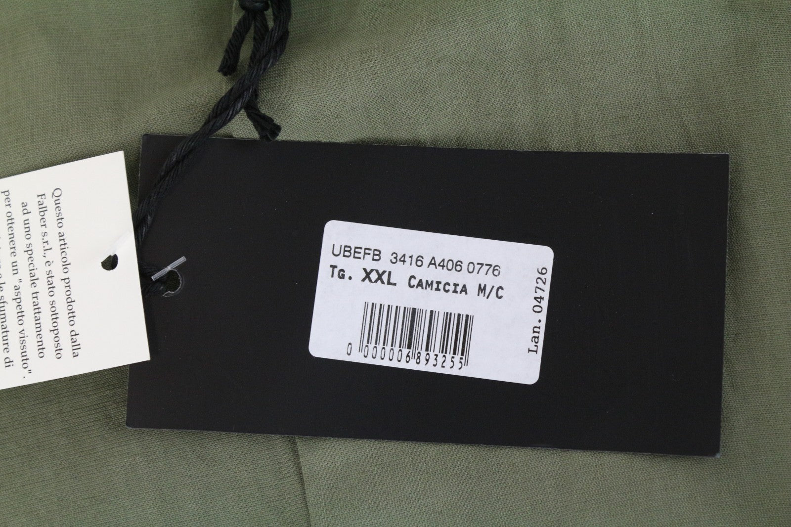 RICHMOND  Men Shirt 2XL Green Cotton Linen Short Sleeved Back Logo Button-Up