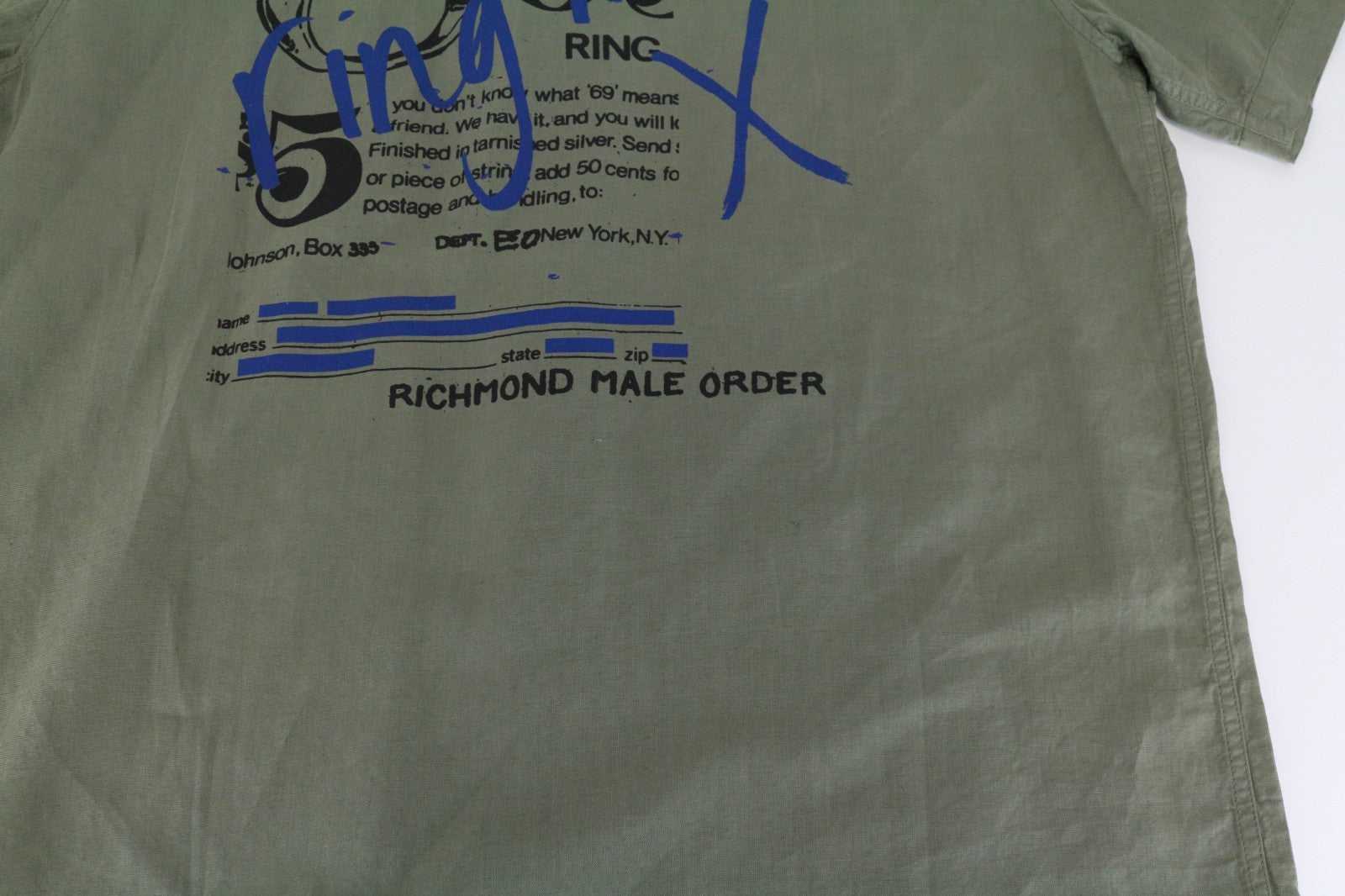 RICHMOND  Men Shirt 2XL Green Cotton Linen Short Sleeved Back Logo Button-Up