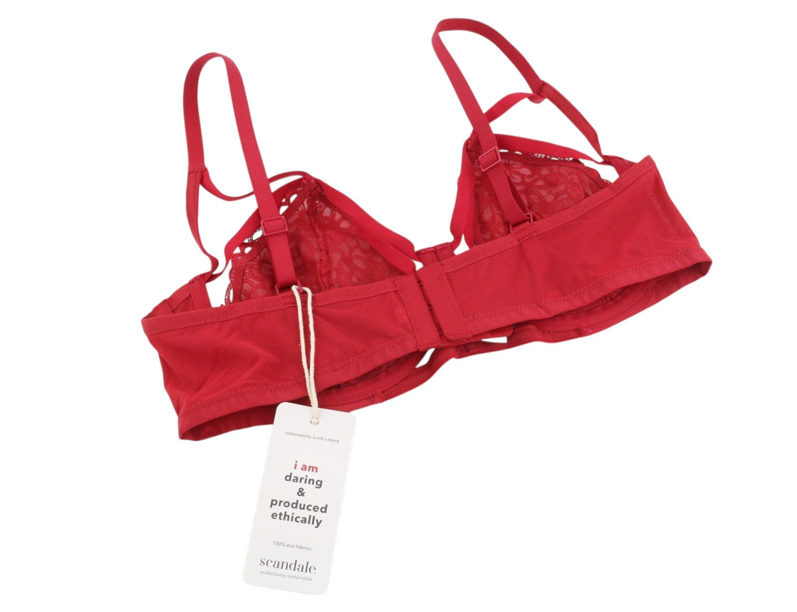 SCANDALE Le Bandeau Unpadded Sublime-Red Women Bra 85C Guipure Laces