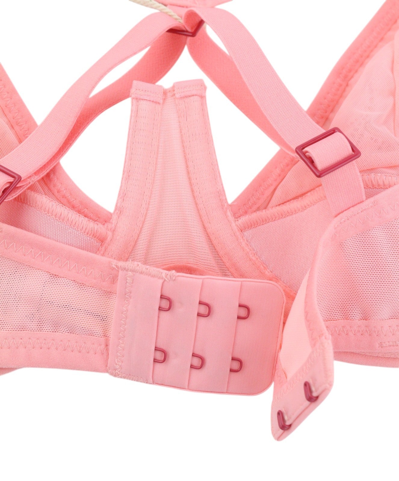 SCANDALE Le Balconnet Base Fit Sublime-Coral Women Bra 85D Sheer Laces V-Shaped