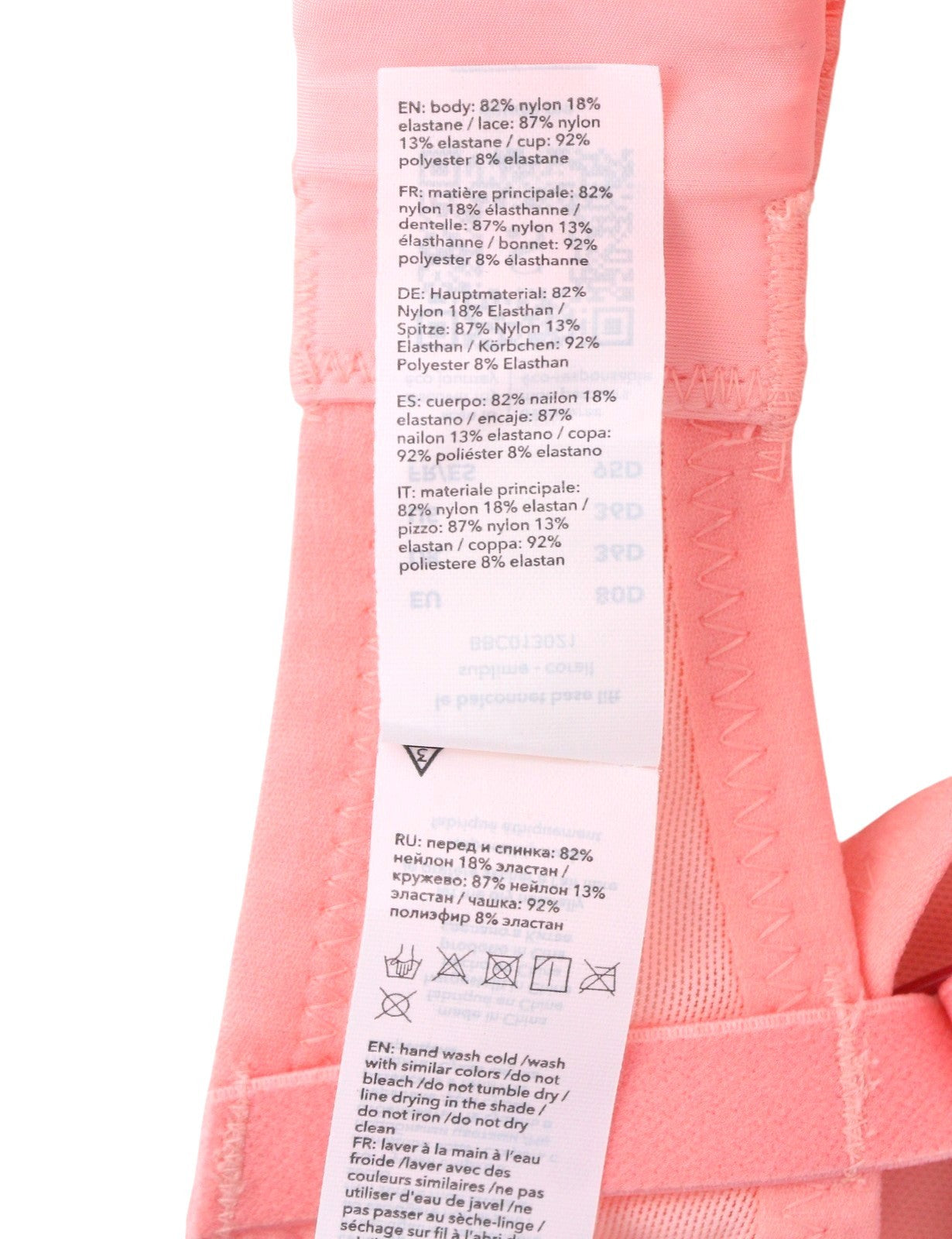 SCANDALE Le Balconnet Base Fit Sublime-Coral Women Bra 85D Sheer Laces V-Shaped