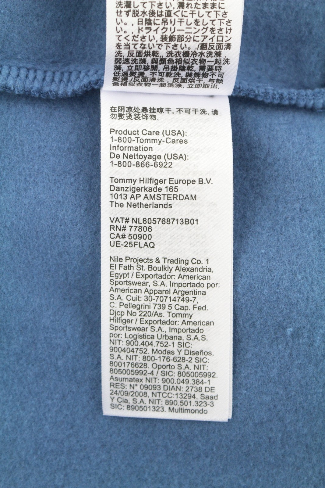 TOMMY HILFIGER Men Hoodie XL Blue Kangaroo Logo Pull On
